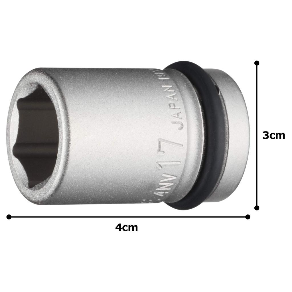 TONE Impact Socket Drive Angle Width Across Flats 17mm 4NV-17 12.7mm (1/2")