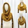 Yousheng Winter Wool Knitting Scarf Women Men Solid Color Dual Use Shawl Scarf Twist Texture Versatile Warm Hat Scarf