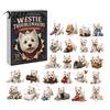 Cute Animal Desk Ornaments 24 Days Dog Advent Calendar 2026, 2D Acrylic Puppy Christmas Pajamas Series Hanging Pendants Countdown Calendar,