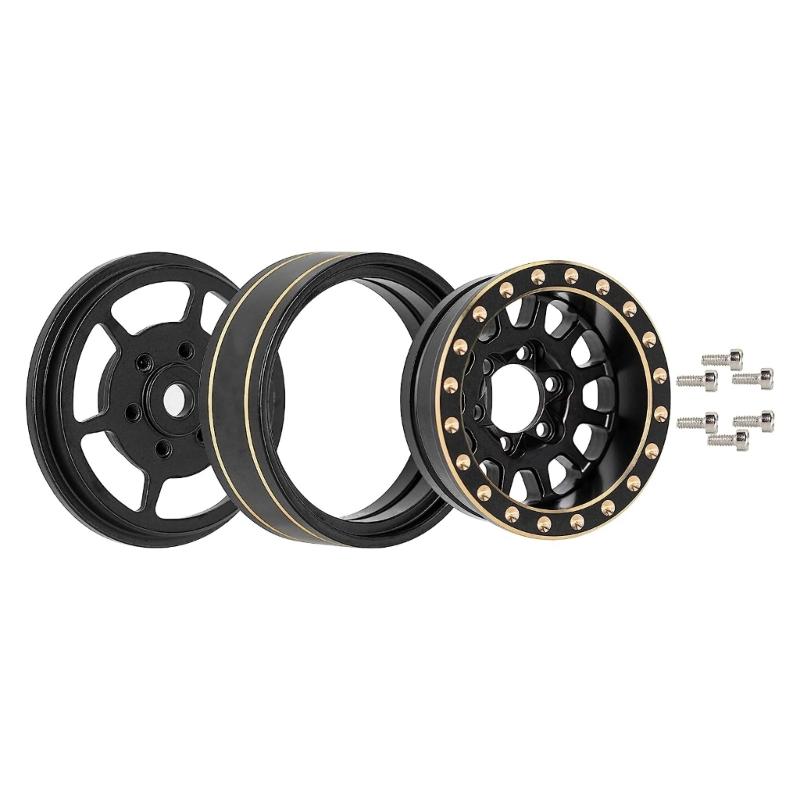 12-Spoke Wheels Brass Beadlock Rims Deadbolt- RC Crawler RC Car Upgrade Parts for 1/18 TRX4M 1/24 SCX24 Beadlock Wheel
