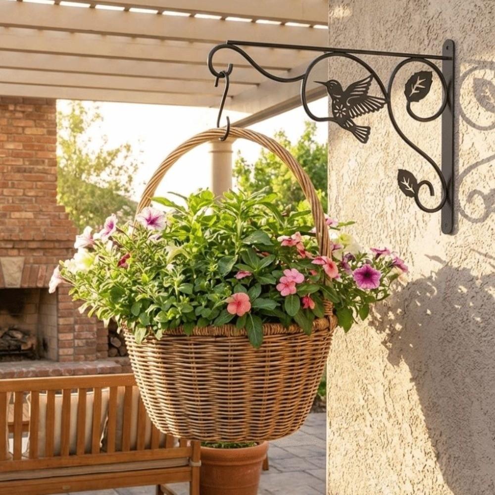 12 Inch Metal Wall Plant Hooks Sturdy Feeding Bird Rack Flower Pot Bracket  Home Decor