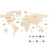 Wooden world map 120 cm with accessories World map for the wall of the country