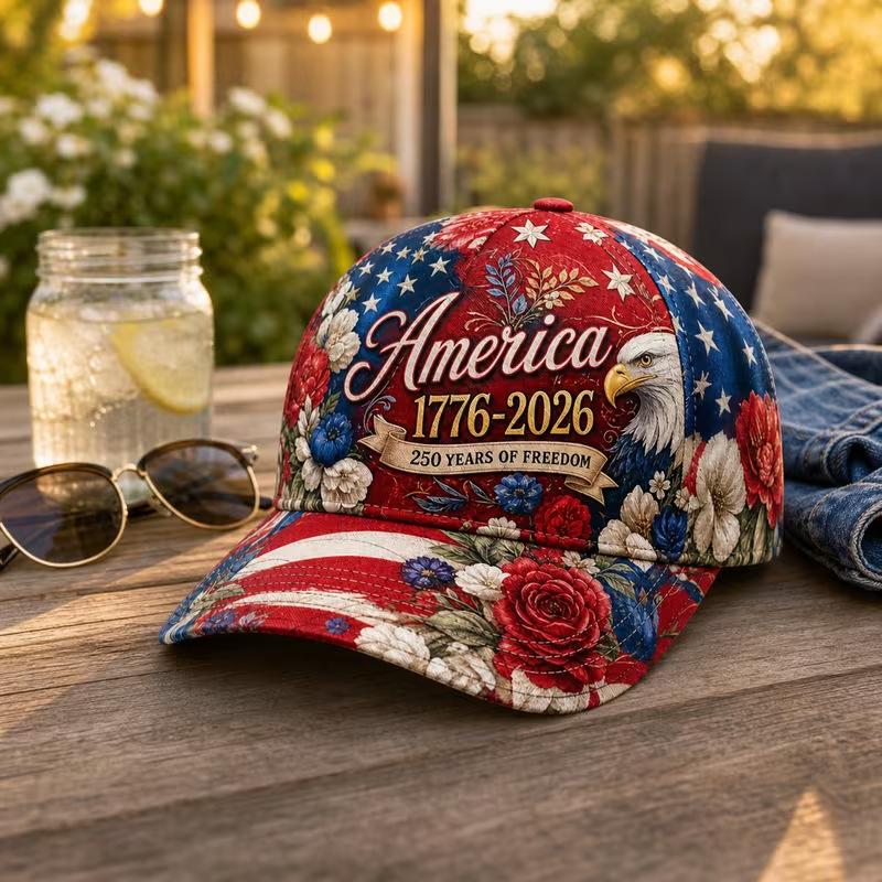 D New American Independence Day sunshade baseball cap outdoor cap men's and women's digital printed hat