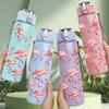 1PC Flamingo Group Heart Shape 750ml Color Plastic Sports Water Bottle Leakproof Flip Straw Lid Suitable for Sports Office Home Use