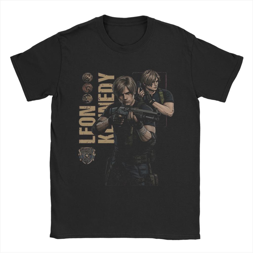 Футболка Leon Kennedy Girl Dinner Пляжные Хиппи Футболки Унисекс 100% Хлопок Круглый Вырез 4XL 5XL 6XL Топ Футболки Короткий Рукав Y2K Ретро Футболка