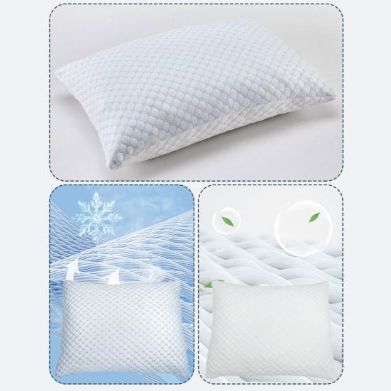 Подушка из измельченной губки, охлаждающая, с медленным восстановлением, эластичная, снимающая боль в шее, подушка из пены с эффектом памяти, дышащая