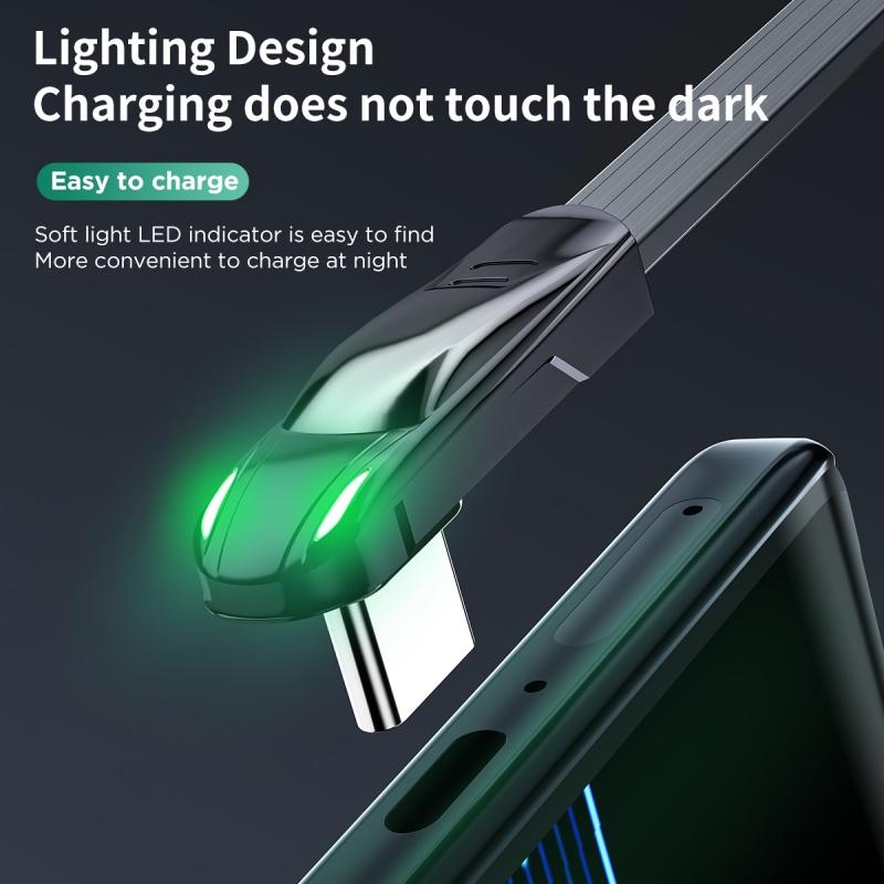 FONKEN Быстрая зарядка 5А, 66 Вт, USB Type C, 90 градусов, быстрая зарядка, USB-кабель c, шнур для передачи данных Type-C, зарядное устройство Usb-c для телефона Samsung Xiaomi Huawei Type c