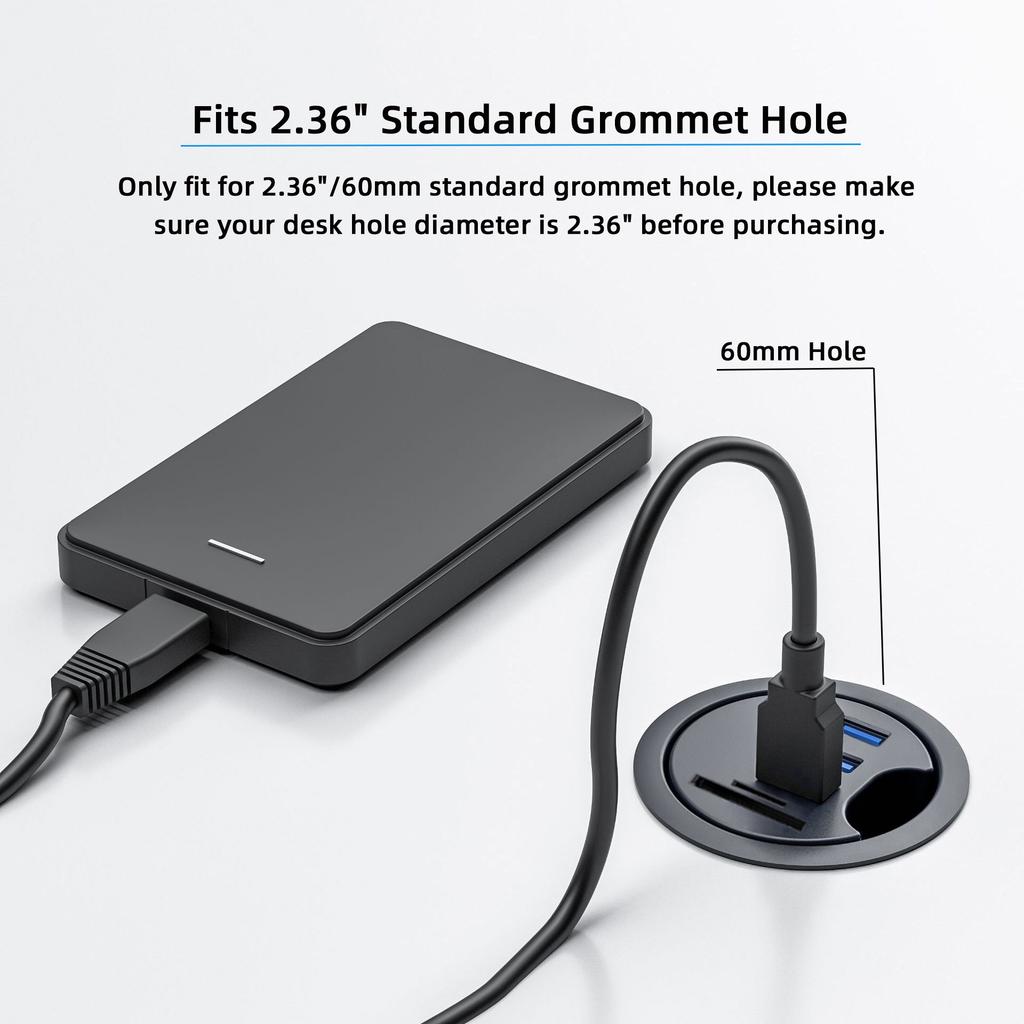 U3-095-HUB04 Настольный USB-концентратор на 2xCard Reader+USB-C+2xUSB 3.0+разветвитель для наушников, док-станция
