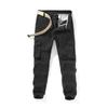Spring and Autumn New Men's Joker Bundle Foot Wash Overalls Casual Pants Multi-bag Function Japanese Retro