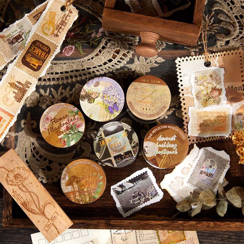 1Roll 2.5x200cm Vintage Gold Foil Stamp Style Tape Stickers Journal Scrapbook Decor Supplies Literary Gold Foil Decals