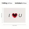 10pcs Solid Red Heart Greeting Card Romantic Letter I Love You Forever Wedding Invitation for Valentine's, Birthday, Wedding Card
