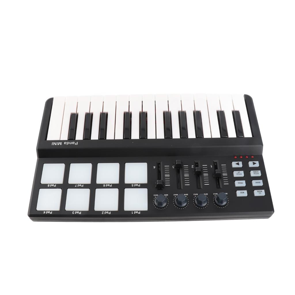 25-клавишная ультрапортативная USB MIDI-клавиатура с 8 цветными подсвечивающимися триггерными пэдами