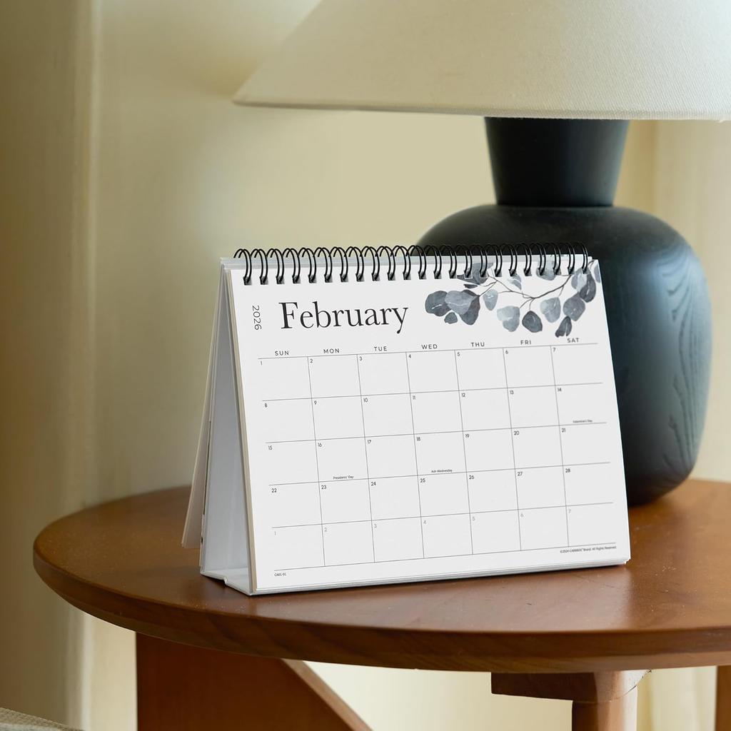 Cabbrix Small Desk Calendar 2026, Standing Flip Desktop Calendar Covering January 2026 to December 2026, 8" x 6" Aesthetic Monthly Stand Up Calendar