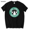 GNU LINUX FREEDOM COFFEE PENGUINE T-shirt Cotton Men T Shirt New Design High Quality