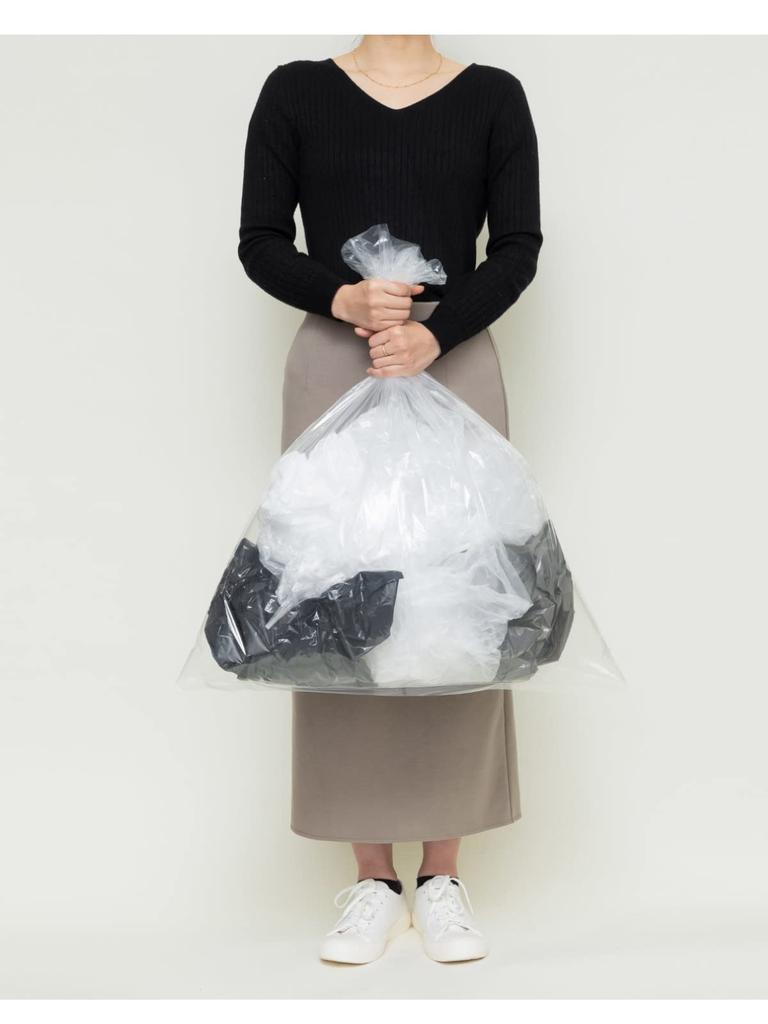 Мешки для мусора Chemical Japan 45 л, толстые, прозрачные, толщина 80 см x 65 см, набор из 10 штук x 5 штук 0,04 мм CC-113N