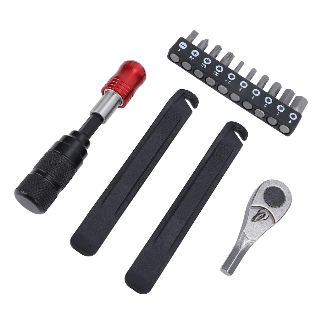 Набор велосипедных трещоточных ключей Мультитул Велосипедные лопатки для бортировки шин Портативный набор для обслуживания велосипеда с отверткой