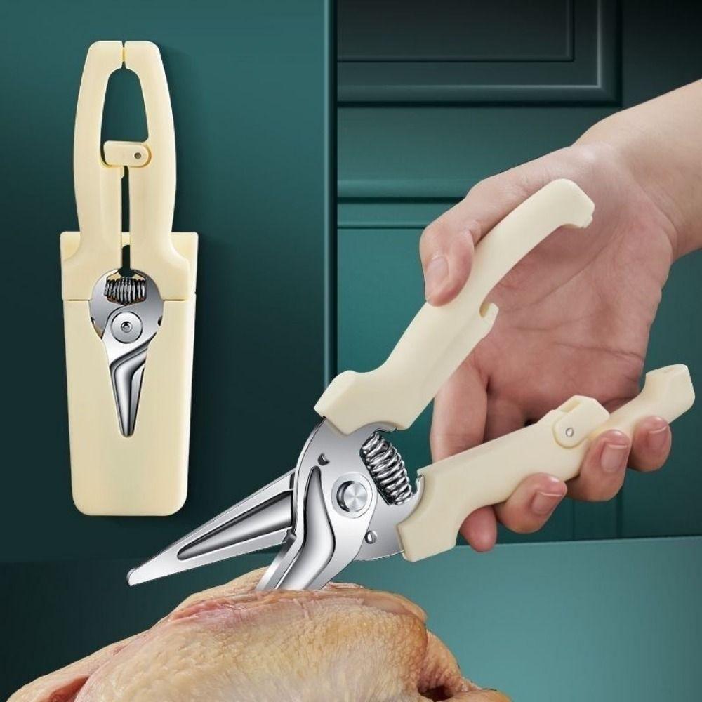 Non-slip Handle Food Shears Multi-Functional Chicken Bone Scissors Duck Bone Scissors Kitchen Use