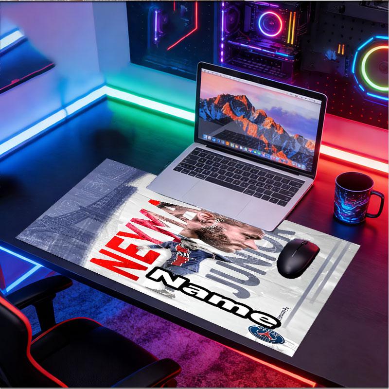 Custom Name Personalized Neymar Jr Pattern Mousepad, Laptop PC Desk Mat, Decorative Desk Mat for Home Keyboard Pad Gift