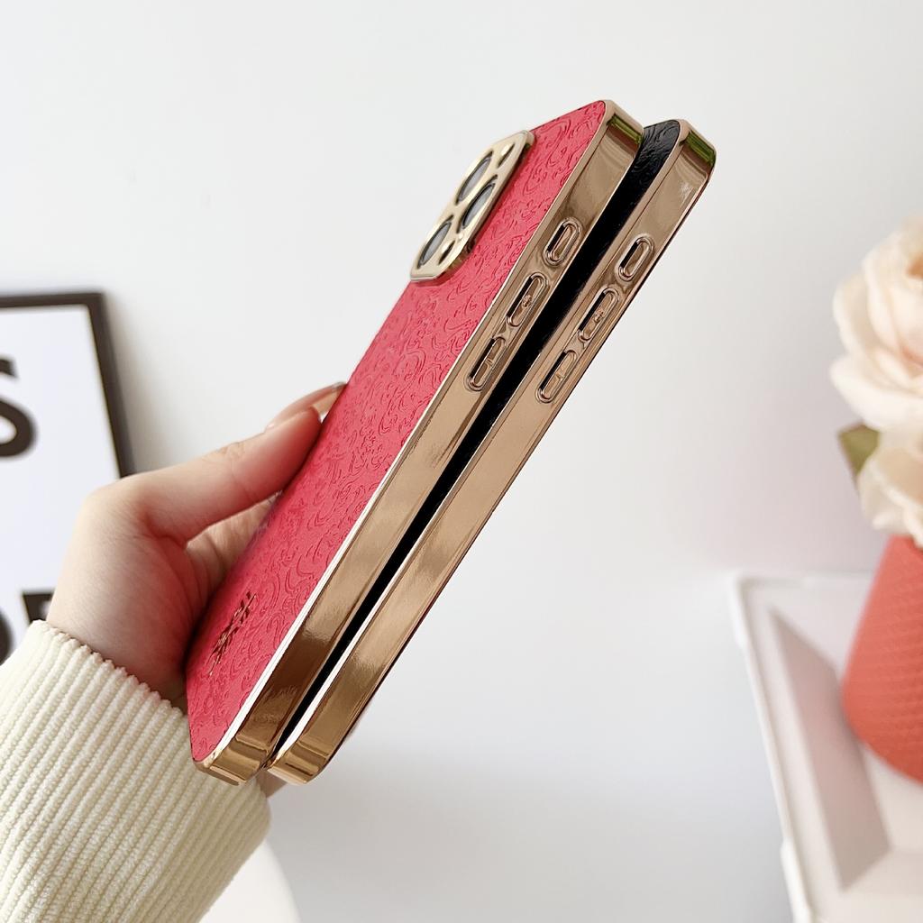 Подходит для iPhone 15 Год Дракона Благоприятный Кожаный Чехол для Мобильного Телефона Гальваническое Покрытие Apple 14promax Всесторонний Противоударный 13