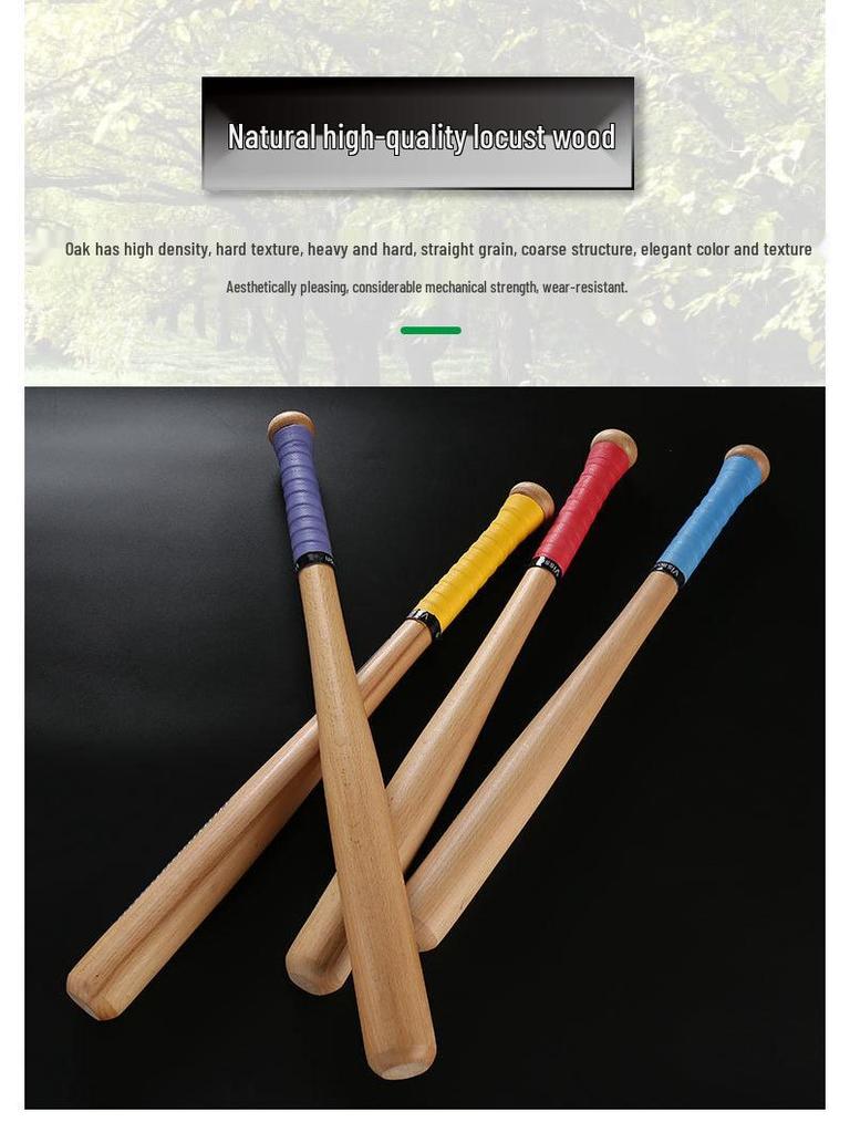 Solid Beech Heavy-Duty Polished Wood Baseball Bat