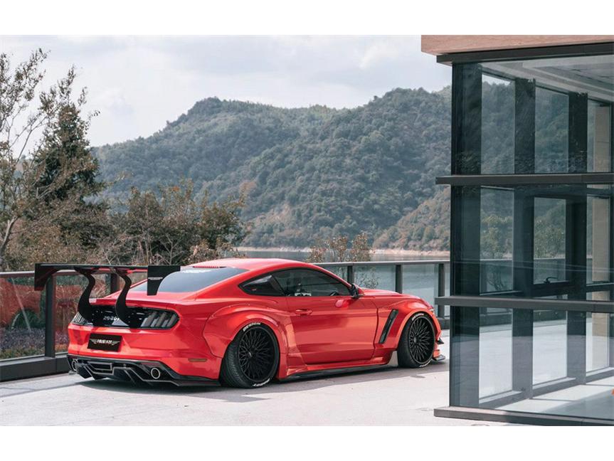 Carbon Fiber Rear Wing Spoiler for 2015-2023 Ford Mustang - High-Rise Design