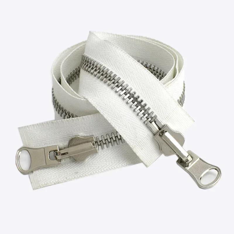 Meetee 5# 8# 70-100см Разъемная Металлическая Молния Собачка Двусторонняя Реверсивная Молнии Куртка Шитье Молнии Аксессуары для Ремонта