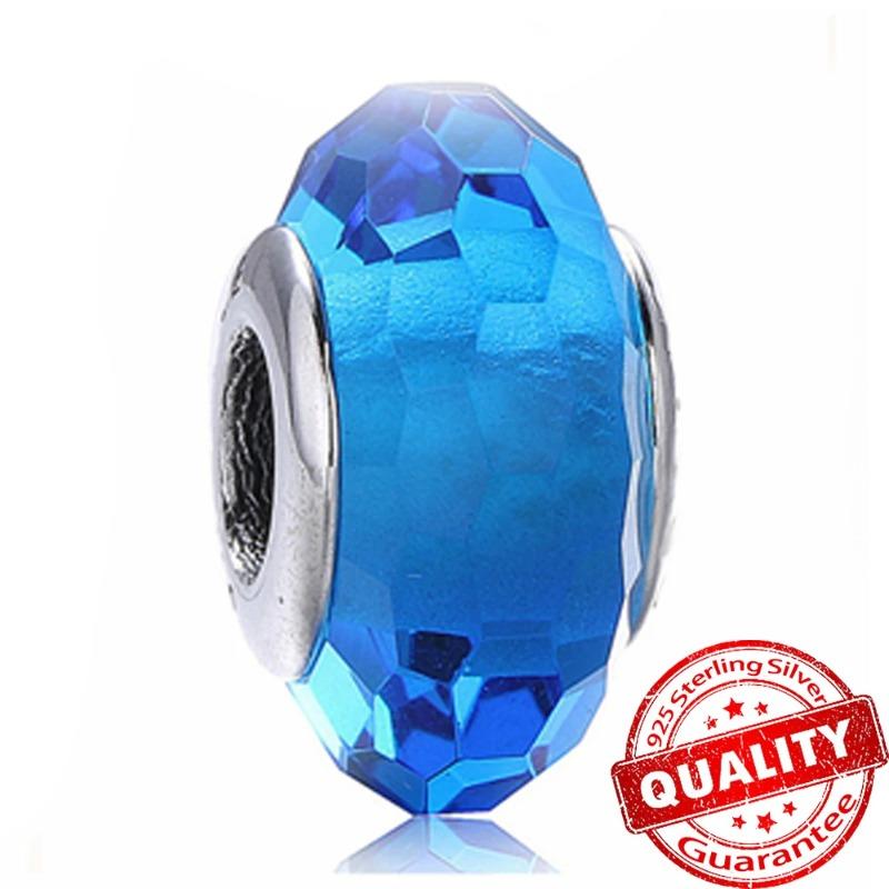 Murano Glass Series 925 Silver Curved Feathers & Fortunate Four-leaf Clover Charm Fits Bracelet Exquisite Gifts