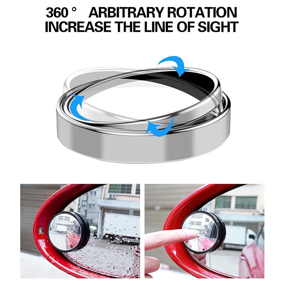 2 шт. клейкое зеркало заднего вида для слепых зон на 360 градусов, маленькое круглое зеркало заднего вида