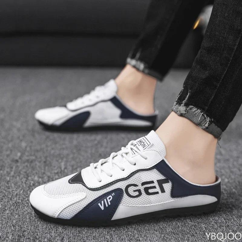 Мода 2025 Лето Шлепанцы для мужчин Модные мужские повседневные туфли на плоской подошве Обувь с мягкой подошвой для поддержки Мужские кроссовки Zapatos De Hombre