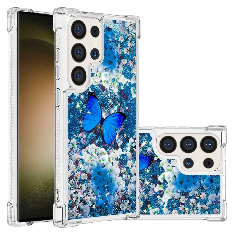 Для чехла Galaxy S24 Ultra Мультяшный расписной чехол с жидким песком для Samsung Galaxy S23 S 24 Ultra S24 Plus Чехол для телефона Фунда