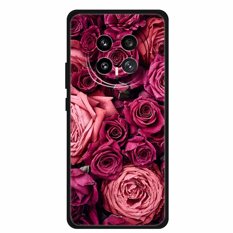 Защитный чехол для мобильного телефона For Honor Magic8 5G, с цветочным рисунком, мягкий, черный силикон, задняя крышка для Honor Magic 8 2025, чехол Funda