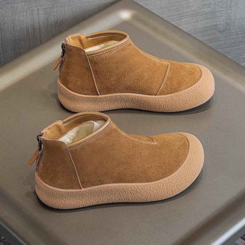 Модные зимние ботинки AIYUQI для женщин, большой размер, 2025, зима, натуральная кожа, женские короткие ботинки, утолщенные теплые зимние ботинки для женщин