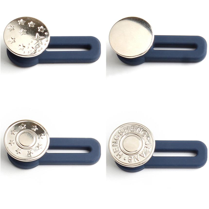 4 шт./компл., 17 мм, швейные пуговицы, регулируемая разборка, выдвижная джинсовая пуговица на талии, металлические удлиненные пряжки, расширитель пояса для брюк