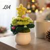 Crocheted Christmas Potted Ornaments Hand Crochet Tree, Creative Knitted Plant, Mini Unique Gifts for Coworkers Cute Home Desktop Decorations, Friends