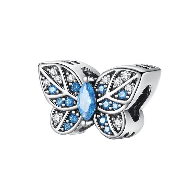 100% стерлингового серебра 925 пробы, летний тюльпан, подсолнух, розовая бабочка, ловец снов, подвески FitNew, браслет, ожерелье, ювелирные изделия для женщин