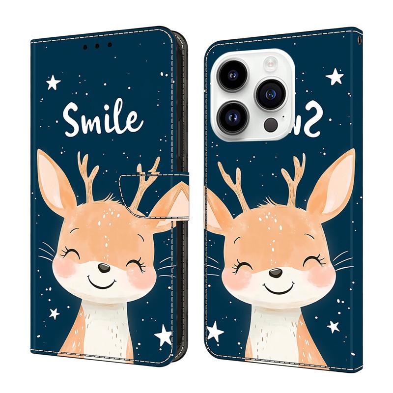 Leather Etui Phone Case for Nokia G300 G21 G11 G20 G10 G60 G22 6.3 5.3 3.1 5.4 Flip Cover Magnetic Wallet Painted Flower Deer