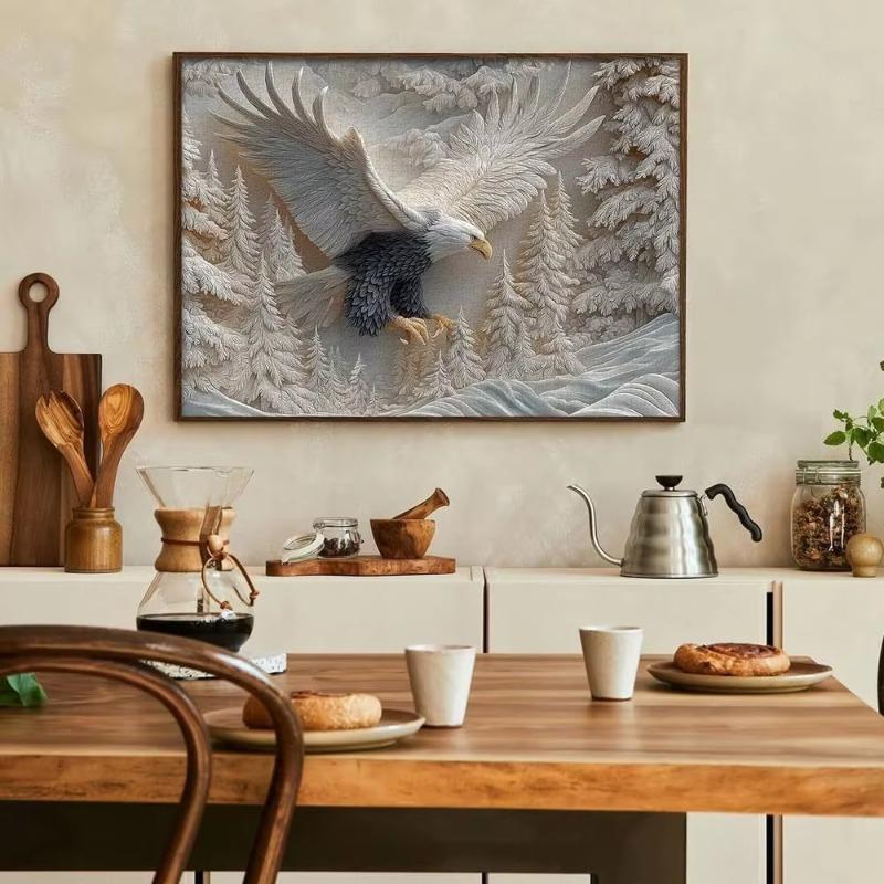 3D Carved Eagle Jigsaw Puzzle 1000 Pieces - Realistic Relief Art Puzzle for Adults, Challenging Animal Shape Puzzle, Home Decor