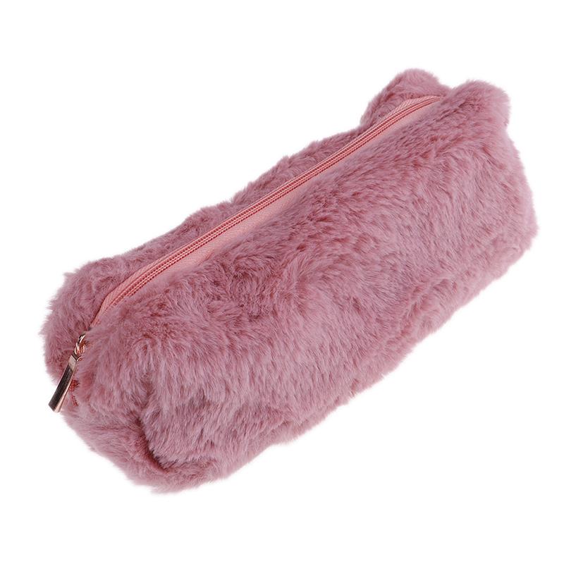 1X Милый плюшевый пушистый пенал для девочек, косметичка, кошелек для монет, сумка для хранения