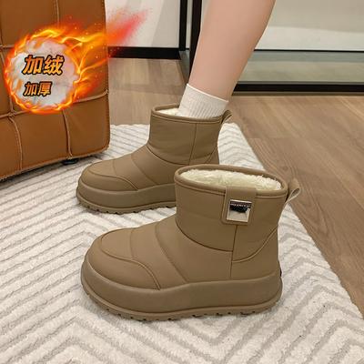 CRLAYDK Модные зимние сапоги для женщин, для холодного снега, с меховой подкладкой, теплые, на платформе, ботильоны, уличные, водонепроницаемые, короткие, Botas