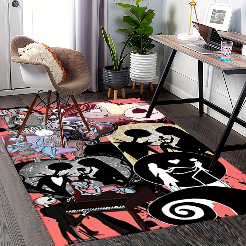1pc Nightmare Before Christmas Carpet for Playroom Bedroom Living Room Sofa Home Decor,Game Area Rug Non-slip Floor Mat. D7280162