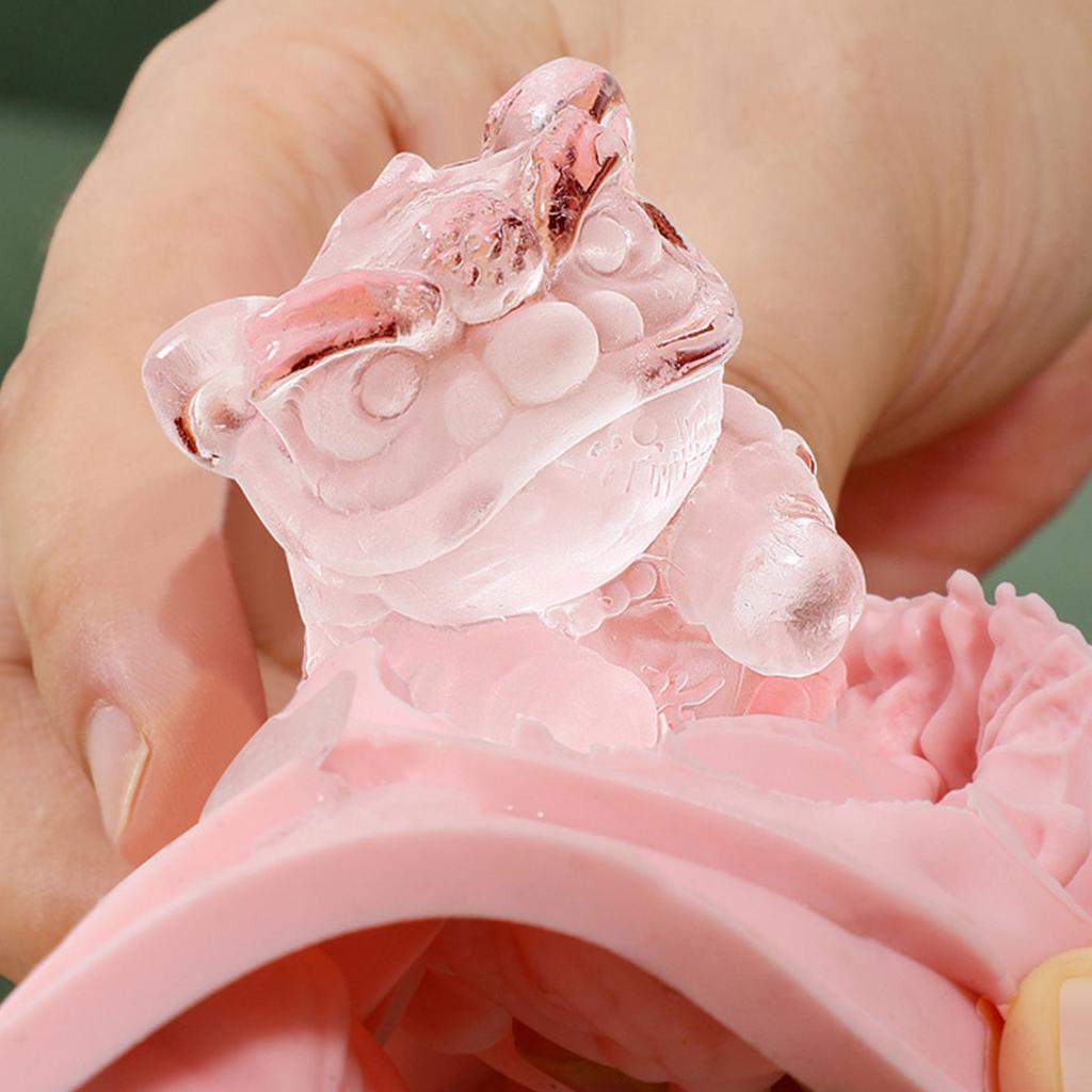 Легко извлечь лед из формы, подвесная чашка, форма льда в виде льва, гибкий силиконовый ледогенератор для коктейлей, кофе, долговечный