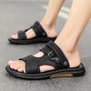 Fashion Men's Sandals Wholesale Summer Soft Soled Anti Slip Beach Shoes Men's Large New Black Flip-flops Casual Outwear Sandals