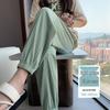 Petite Ice Silk Drawstring Sweatpants, Women's Summer Thin Lantern Style, Mosquito-Proof, Cuffed for Cool Comfort.