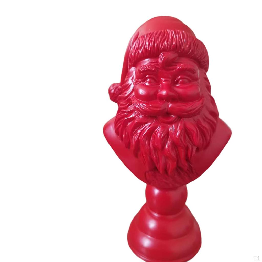 Santa Half Body Figurine Christmas Decoration Gift Red Collectible Sculpture Crafts for Apartment