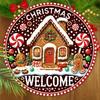 Wooden Christmas Sign with Gingerbread Man Pattern - Navidad Welcome Sign for Front Door Wall Hanging Decor - Ideal Christmas Ornament