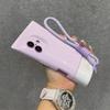 ins Lanyard BB Wash Face Cream Glossy Silicone Phone Case For iPhone 16 15 14 13 12 Pro Max 3D Full Bumper Protective Back Cover