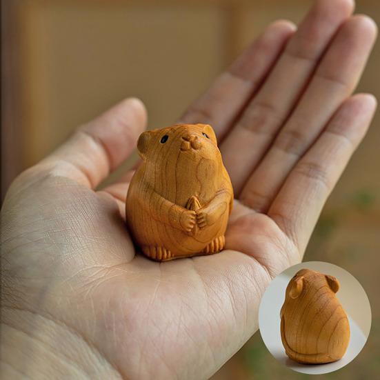 Yousheng Zodiac Animal Figurine Handcrafted Wood Chinese Zodiac Signs Multifunctional Mini Zodiac Table Decoration Gift for Zodiac Enthusiasts