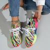 Women Sneakers Rainbow Sole Sneakers Women Plus Size Mesh Breathable Platform Designer Shoes Woman Non-Slip Lace Up Tennis Shoes