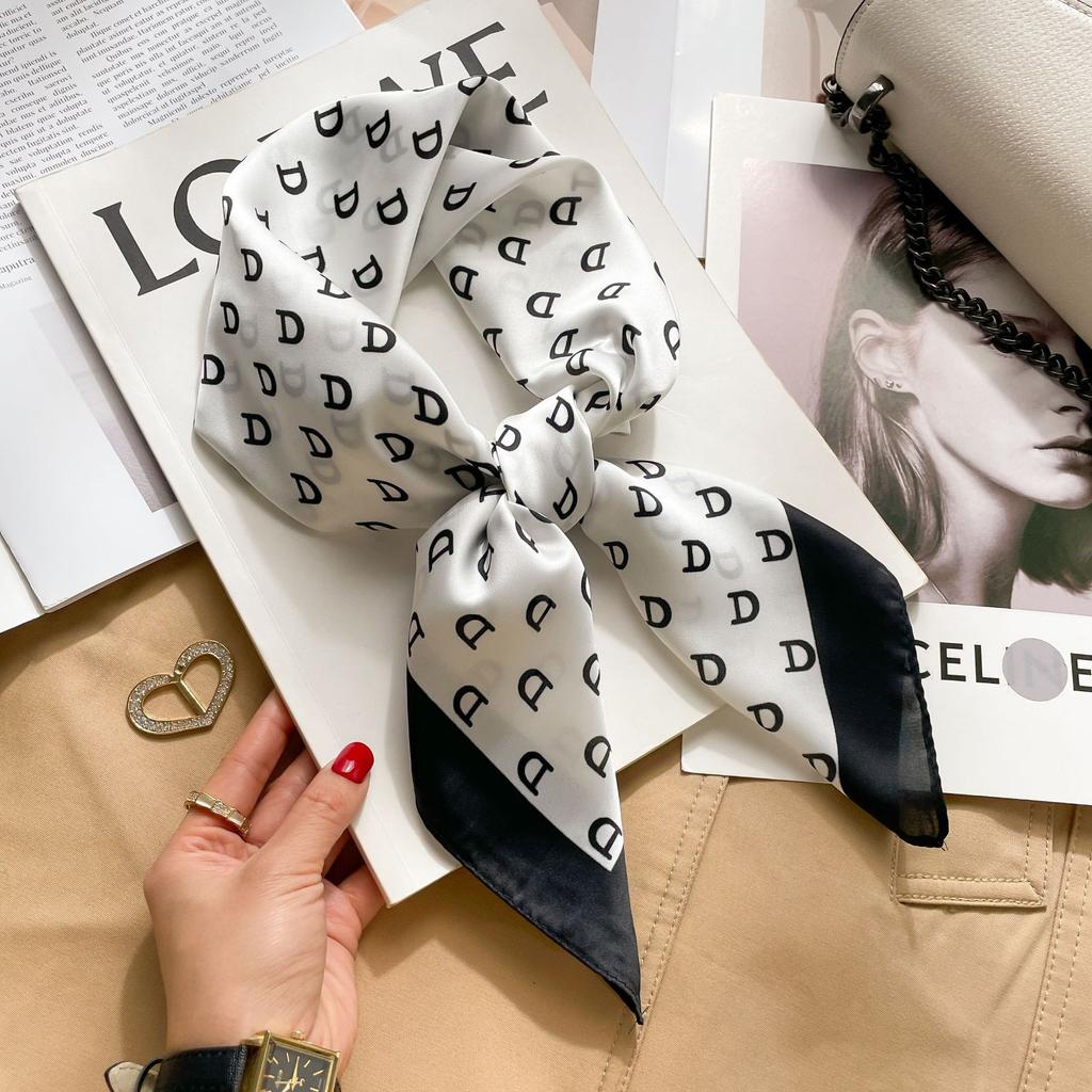 Spring And Summer Satin Long Scarf For Women Sunscreen Shawl Fashionable Beauty Scene Satin Long Scarf Versatile Travel Scarf