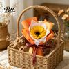 Decorative Faux Flowers Mini Fake Sunflower Bouquet Handcrafted Artificial Soap Carnation Rose Floral Decoration Handmade Valentine's Day Anniversary